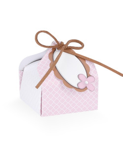 Bignè Rosa completi di targhettina personalizzabile