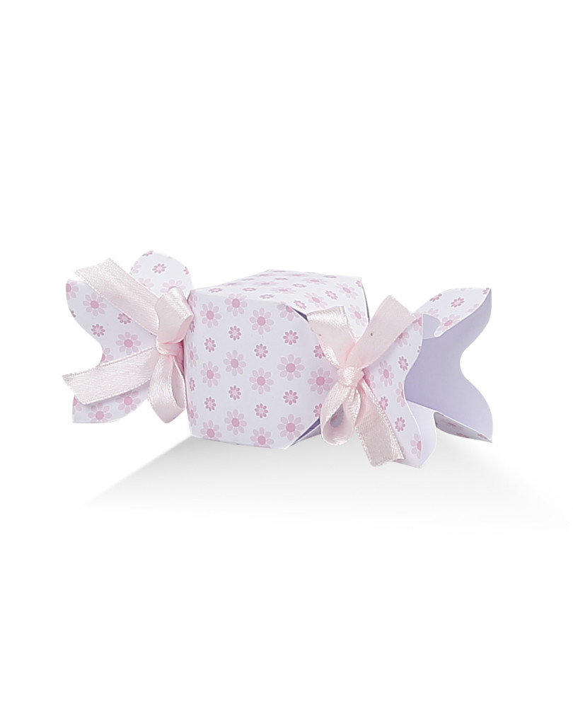 Caramella Margherite Rosa su fondo Bianco