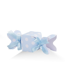 Caramella Celeste Pois Bianchi