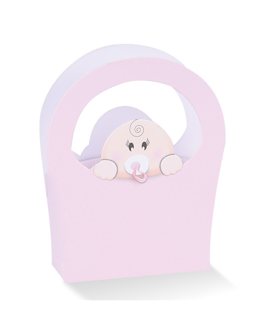 Borsa con Bimba con testa fuori Rosa