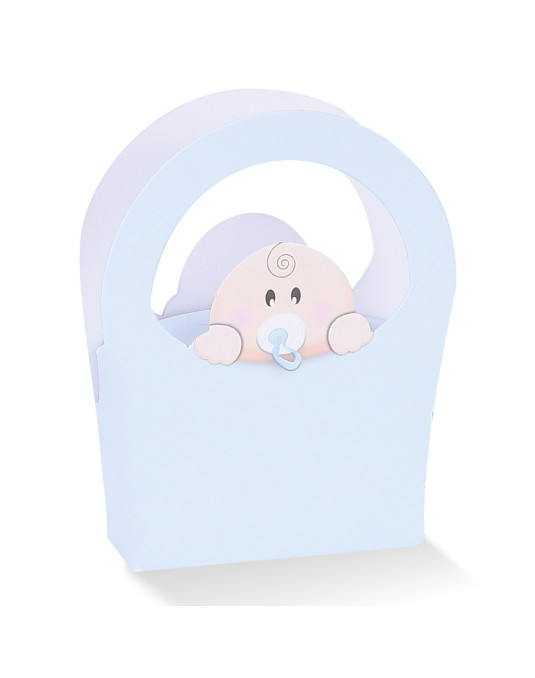 Borsa con Bimbo con testa fuori Celeste