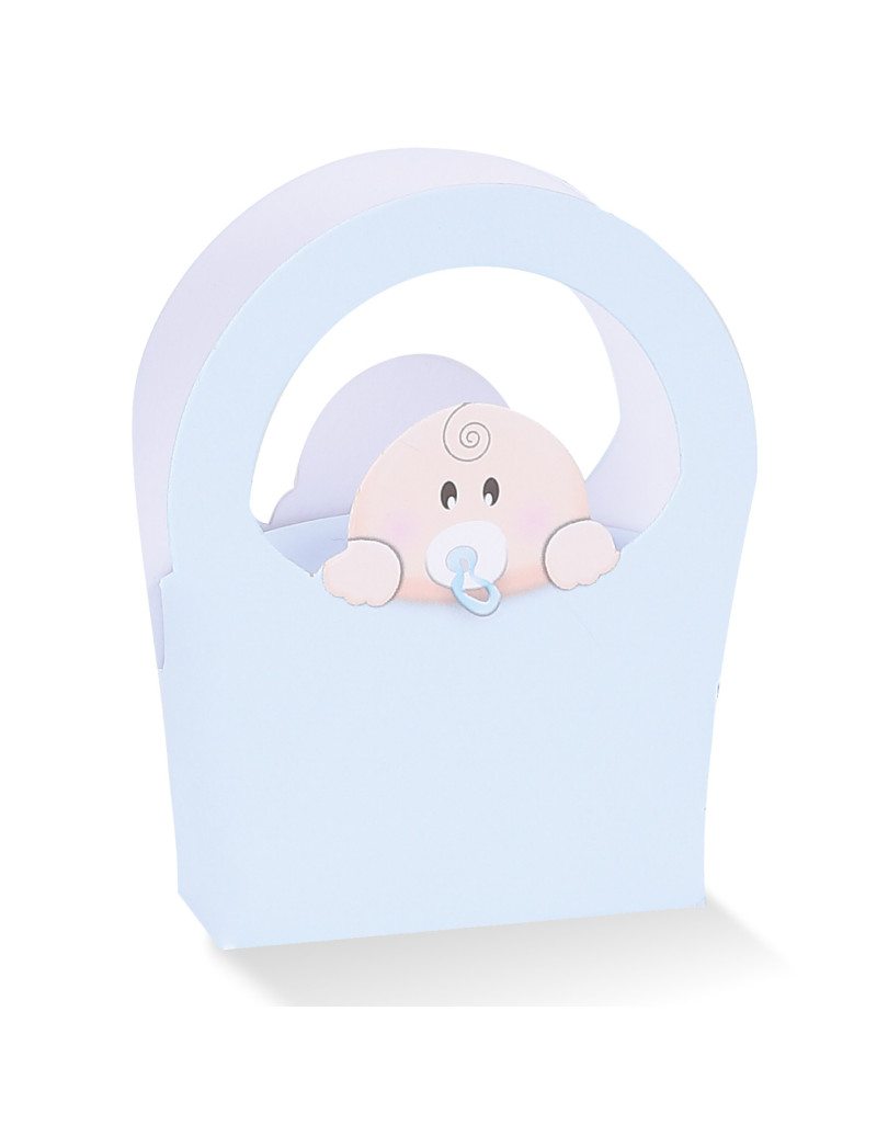 Borsa con Bimbo con testa fuori Celeste