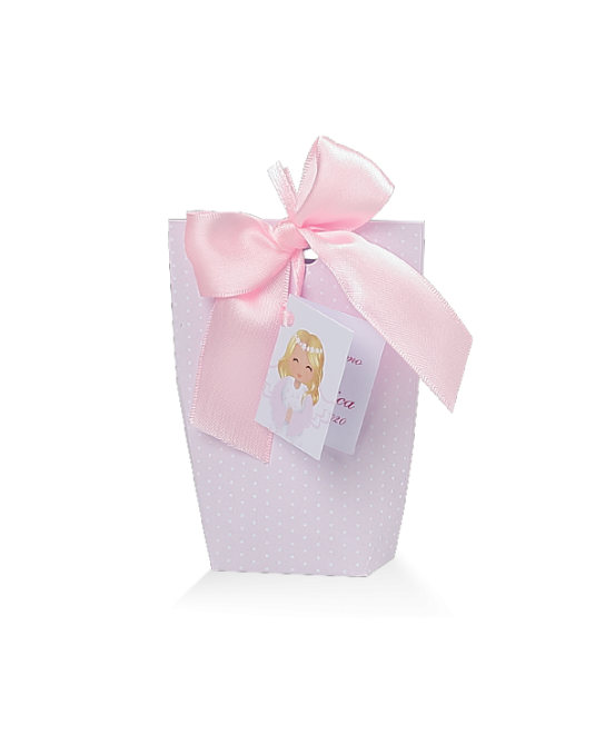 Scatola slim rosa con etichetta, personalizzabile