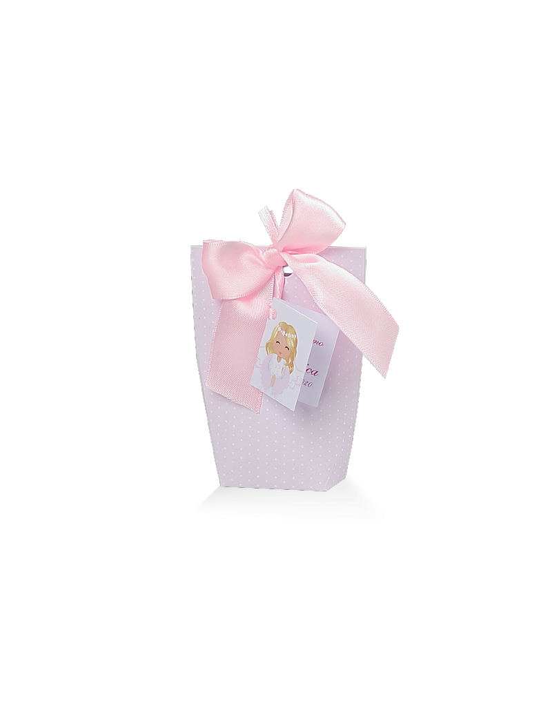 Scatola slim rosa con etichetta, personalizzabile
