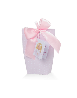 Scatola slim rosa con etichetta, personalizzabile