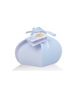 Mini Cesto celeste con etichetta