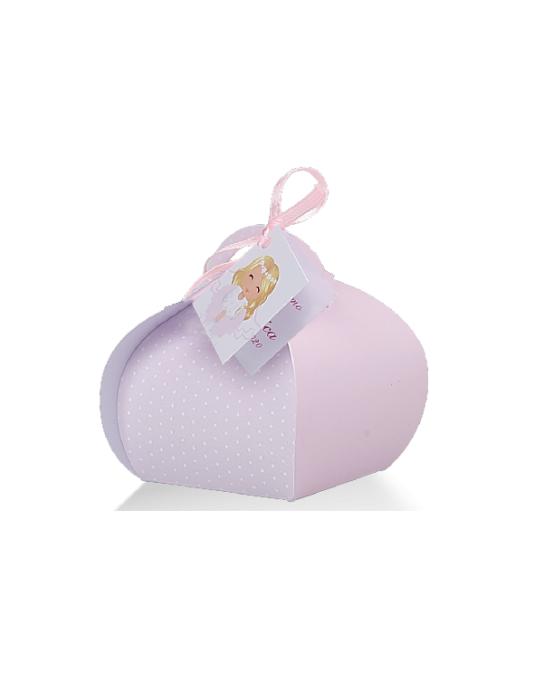 Mini Cesto rosa con etichetta
