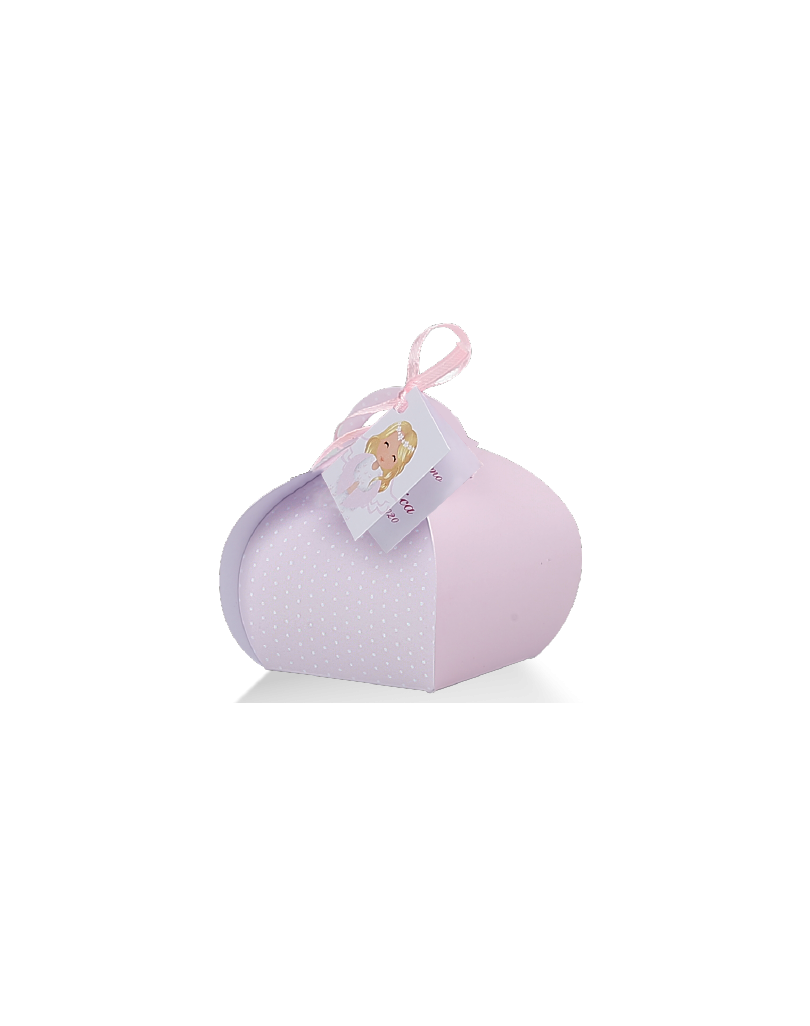 Mini Cesto rosa con etichetta