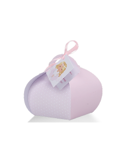 Mini Cesto rosa con etichetta