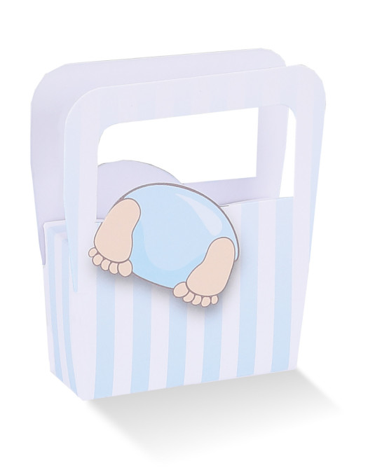 Borsa con Bimbo con testa dentro Celeste
