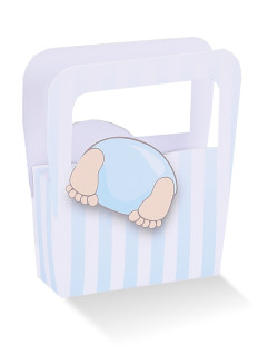 Borsa con Bimbo con testa dentro Celeste