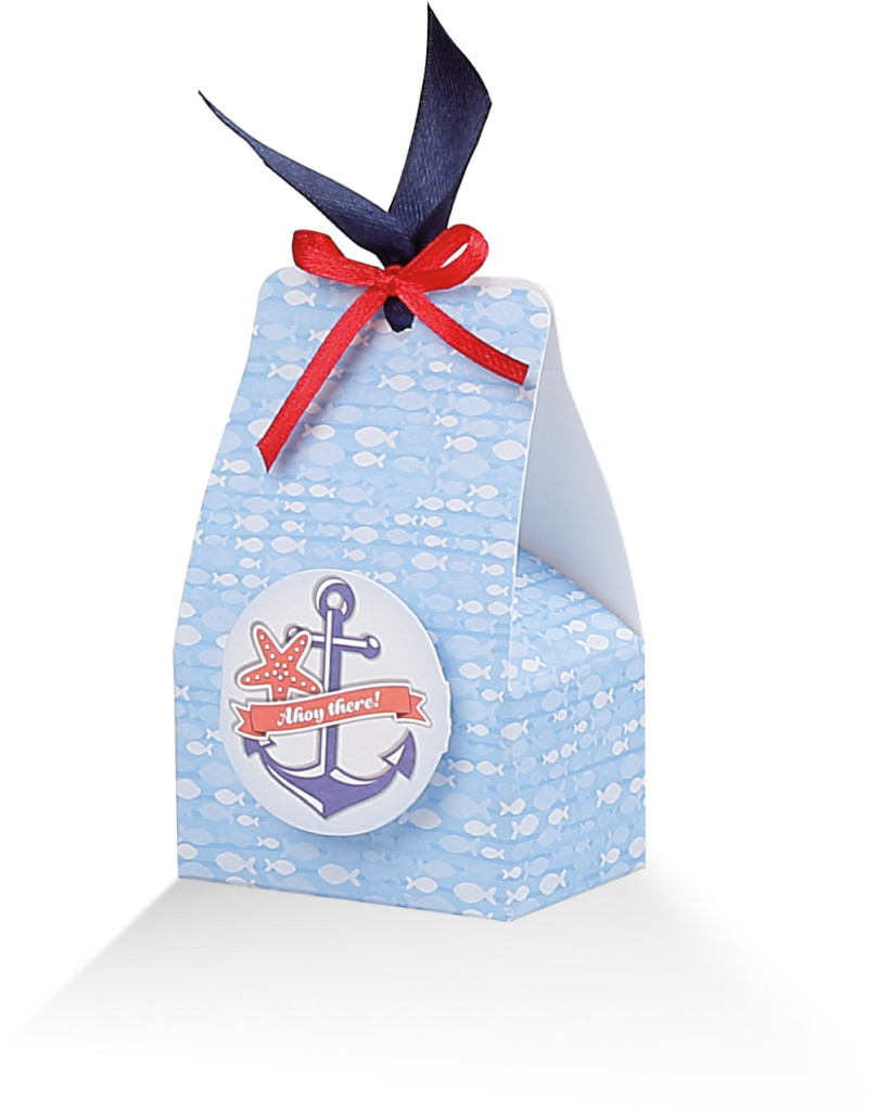 stuccio pesciolini su fondo mare con bollino pop up