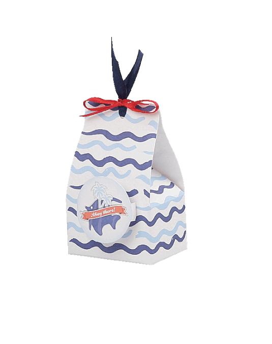 Astuccio onde celeste e blu con Bollino pop Up Pesciolino