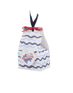 Astuccio onde celeste e blu con Bollino pop Up Pesciolino