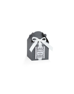 Astuccio con nastro + targhetta prefustellata colore Grigio