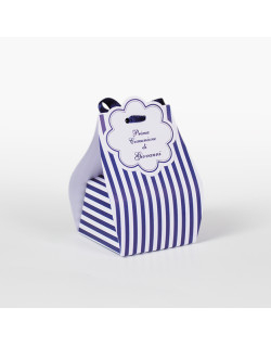 Sacchetto Righe blu completo di bollino prefustellato utile da stampare