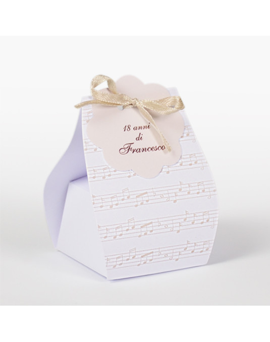 Sacchetto Spartito Musicale beige completo di bollino prefustellato utile da stampare