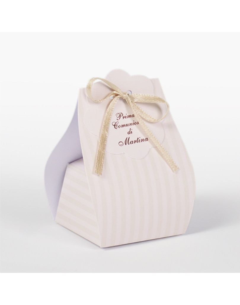 Sacchetto Righe beige completo di bollino prefustellato utile da stampare
