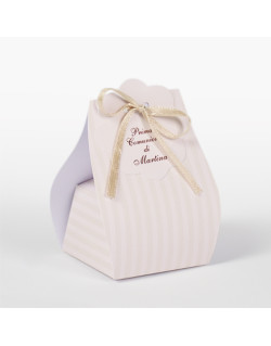 Sacchetto Righe beige completo di bollino prefustellato utile da stampare