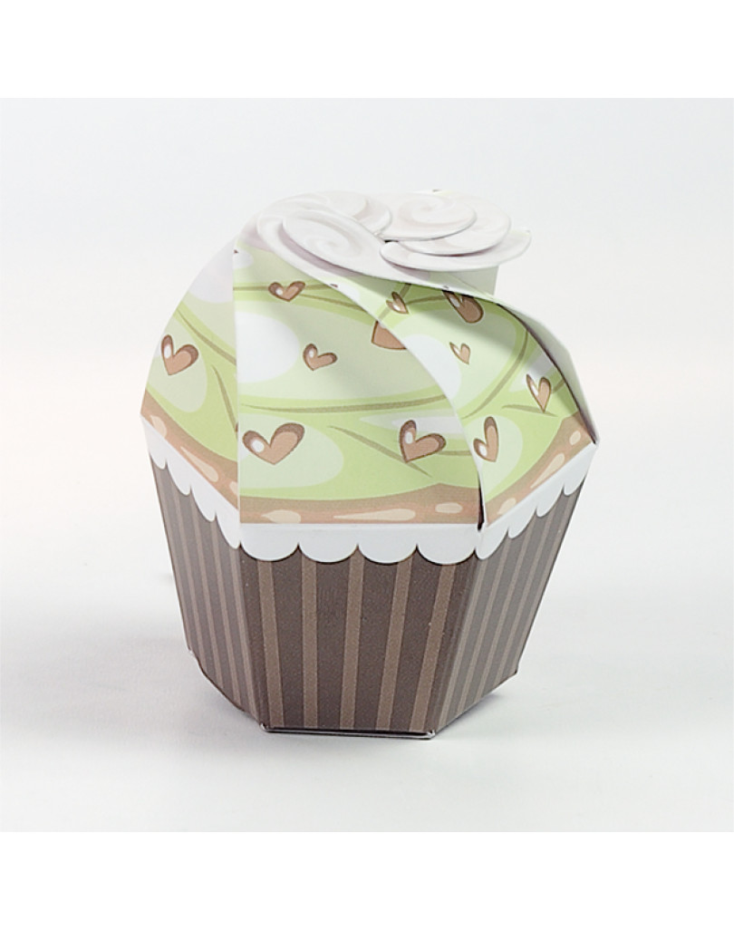 Cupcake verde con cuori