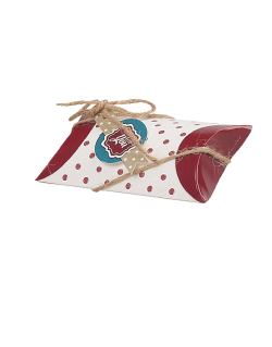 Bustina piccola Pois Prugna con targhettina