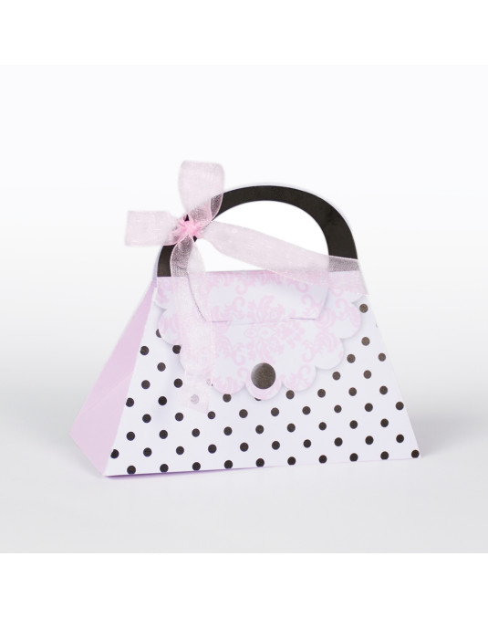 Borsetta rosa pois nero