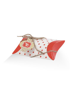 Bustina piccola Pois Rosso con targhettina
