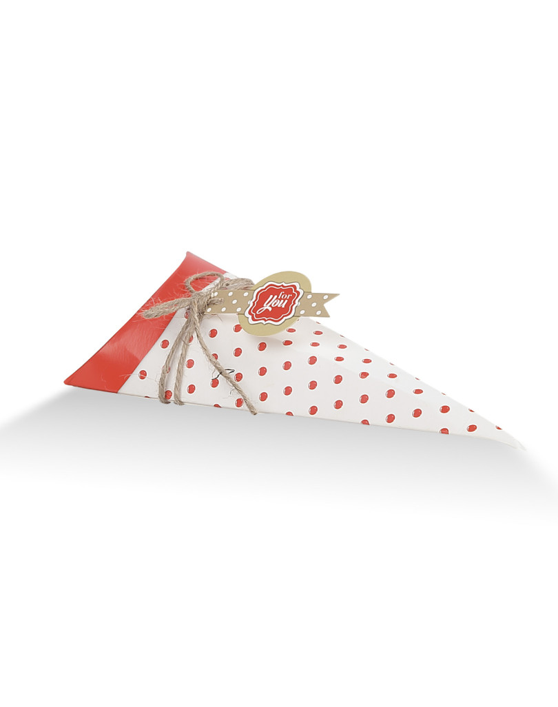 Cono Pois Rosso con Targhettina