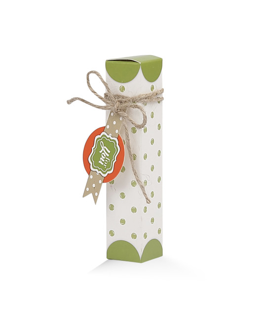 Astuccio Pois Verde con targhettina