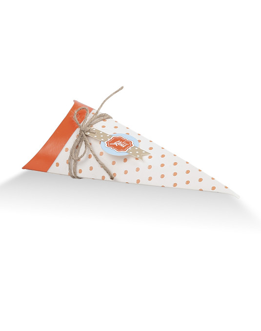 Cono Pois Arancio con Targhettina