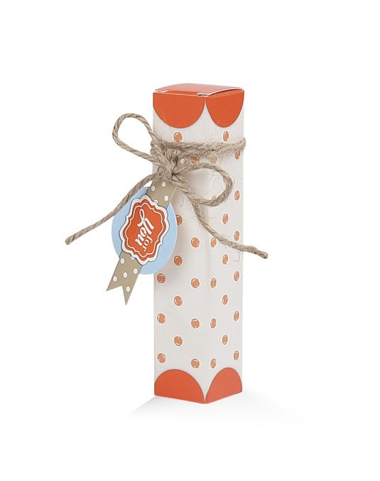 Astuccio Pois Arancio con targhettina