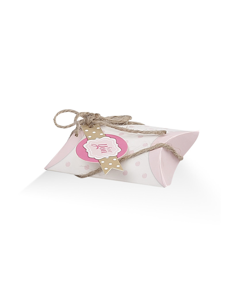 Bustina piccola Pois Rosa con targhettina