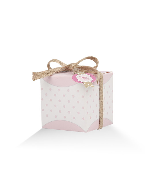 Scatolina Quadrata grande Pois Rosa