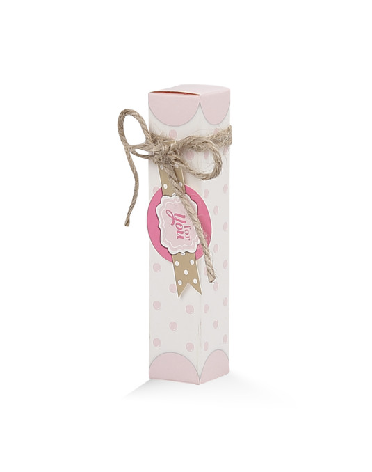 Astuccio Pois Rosa con targhettina