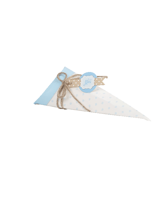 Cono Pois Celeste con Targhettina