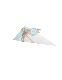 Cono Pois Celeste con Targhettina