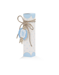 Astuccio Pois Celeste con targhettina