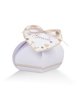 Mini cesto + 1 cuore con scritto "GRAZIE"