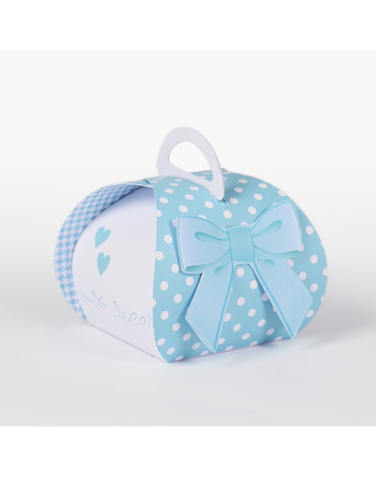 Mini cesto colore tiffany completo di fiocco