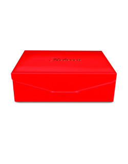 Astuccio rettangolare di colore rosso, personalizzabile
