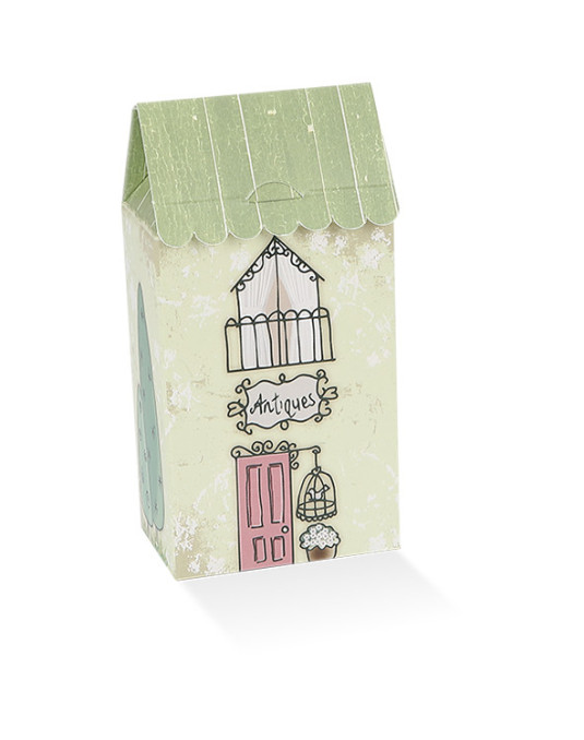 Casetta piccola con tetto verde a righe