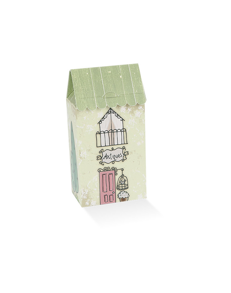 Casetta piccola con tetto verde a righe